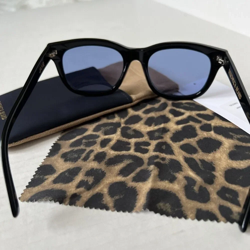 Veronica Beard Jane Square Frame Sunglasses Black NWB